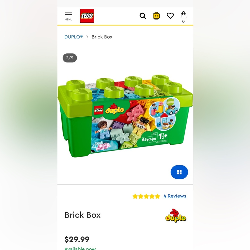 Lego Duplo brick box EUC